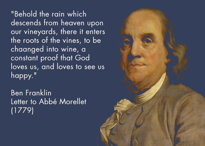 Ben Franklin Quote on Alcohol with Source