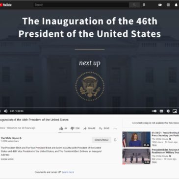 President Biden Inauguration Video Ratioed Unlisted on YouTube