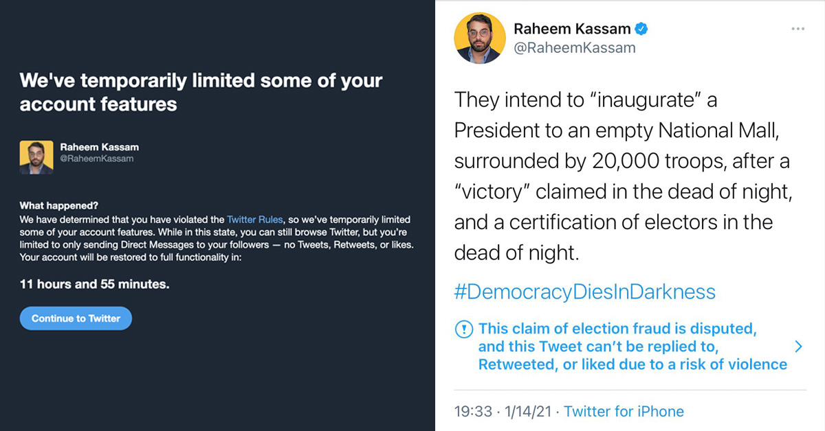 Raheem Kassam Suspended for Tweeting Democracy Dies in Darkness HEADER